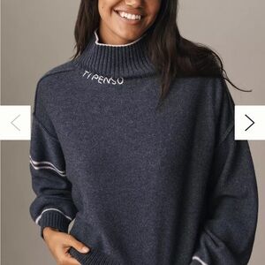 Pilcro Cashmere Blend Tipped Turtleneck Sweater